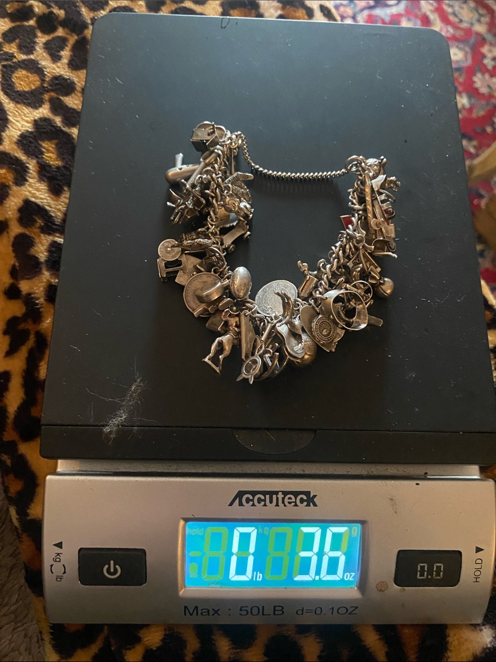 Estate Silver-.925 Multi-Charm Bracelet